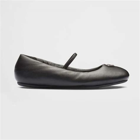 Black Nappa Leather Ballerinas 